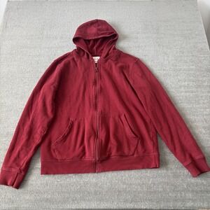Pact Full Zip Hoodie Sweater Men  L Dark Red Organic Cotton Casual Cozy Lounge